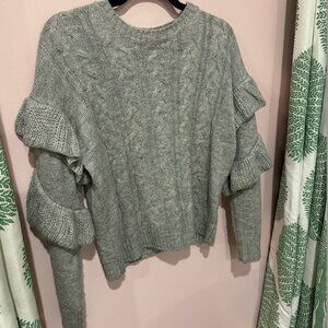 Grey Sweater with Ruffles